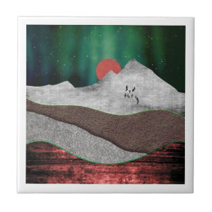 Mountain Northern Lights Tile