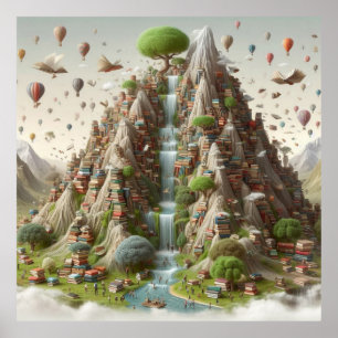 Mountain of Books Poster