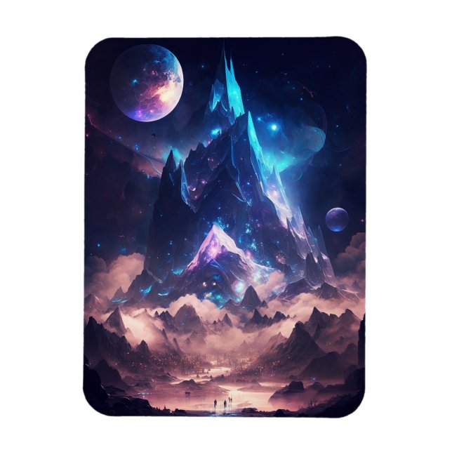 Mountain Of Crystal Fantasy Landscape Magnet (Vertical)