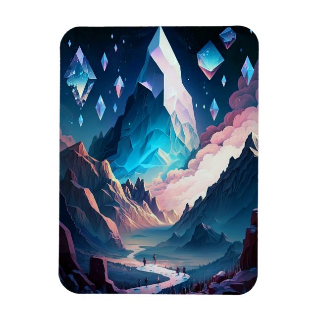 Mountain Of Crystal Fantasy Landscape Magnet (Vertical)