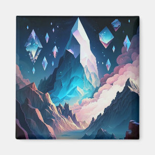 Mountain Of Crystal Fantasy Landscape Magnet