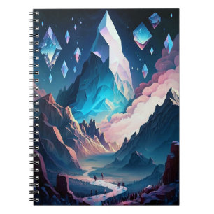 Mountain Of Crystal Fantasy Landscape Notebook