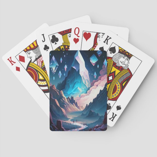 Mountain Of Crystal Fantasy Landscape Playing Card (Back)