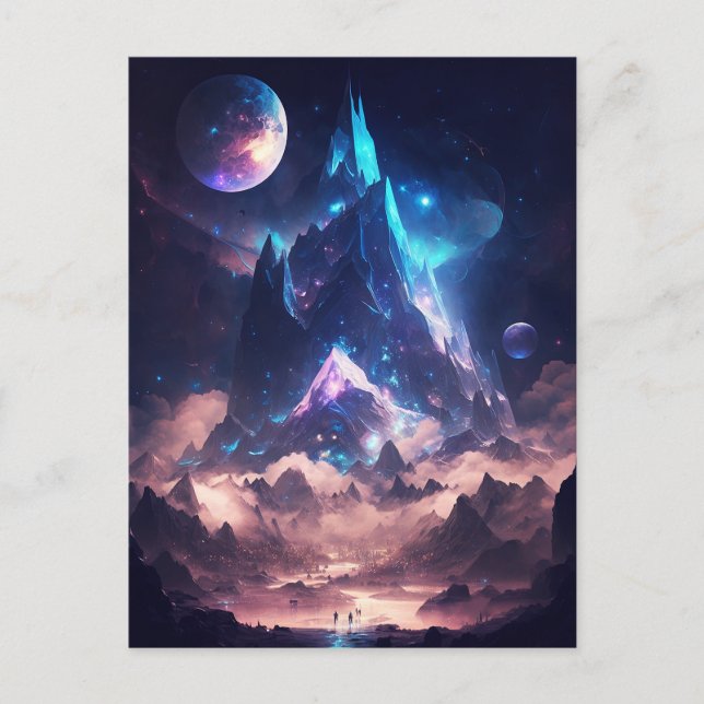 Mountain Of Crystal Fantasy Landscape Postcard (Front)