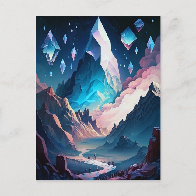 Mountain Of Crystal Fantasy Landscape Postcard (Front)