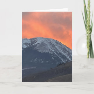 Mountain on fire holiday card