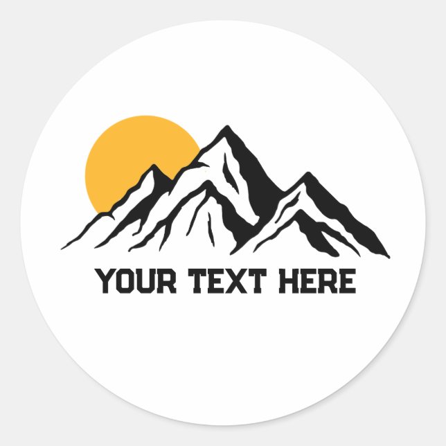 Mountain Painting Wilderness Custom Classic Round Sticker (Front)