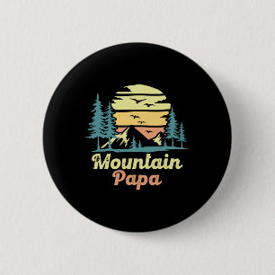 Mountain Papa Camping Hiking Dad Adventure Fathers 6 Cm Round Badge