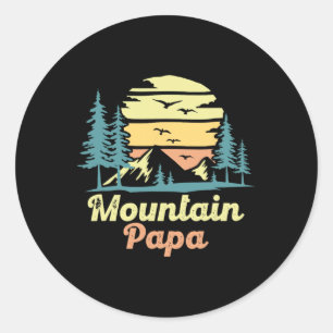 Mountain Papa Camping Hiking Dad Adventure Fathers Classic Round Sticker