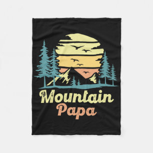 Mountain Papa Camping Hiking Dad Adventure Fathers Fleece Blanket