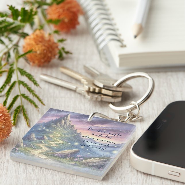 Mountain Path & Quote  Key Ring (Front Right)