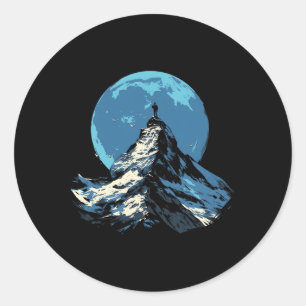 Mountain Peak Adventure Design - Climbing And Hiki Classic Round Sticker