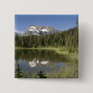 Mountain Peak Reflected In A Lake 15 Cm Square Badge