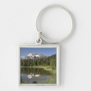 Mountain Peak Reflected In A Lake Key Ring