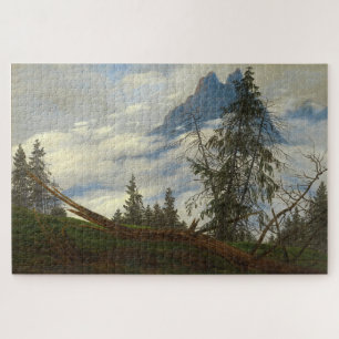 Mountain Peak with Drifting Clouds – Friedrich Jigsaw Puzzle