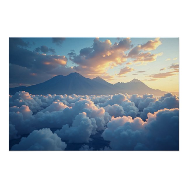 Mountain Peaks at Dusk Poster (Front)