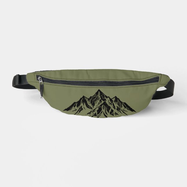 Mountain Peaks | Explore More Green Travel Hiking Bum Bags (Front)