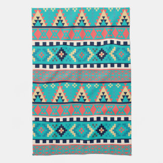 Mountain Peaks Geometric Tribal Pattern Tea Towel
