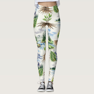Mountain Peaks Seamless Pattern Leggings