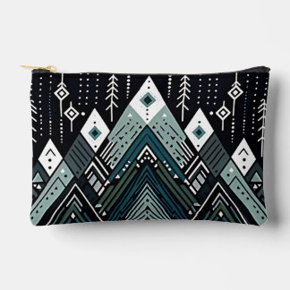 Mountain Peaks Tribal Geometric  Accessory Pouch