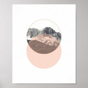 Mountain Photo Poster Minimal Pink Art