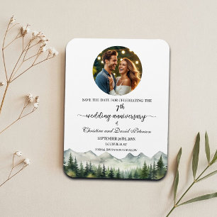 Mountain Pine 7 Wedding Anniversary Save the Date Magnet