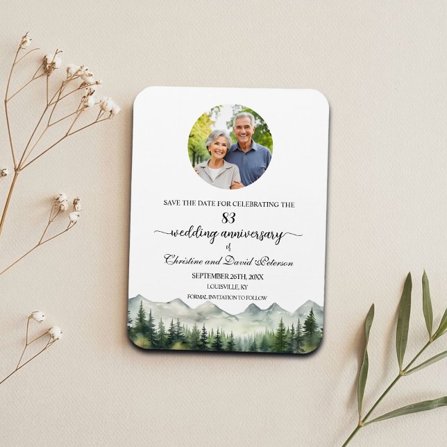 Mountain Pine 83 Wedding Anniversary Save the Date Magnet (Creator Uploaded)