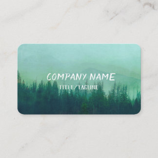 mountain pine forest nature art misty landscape business card