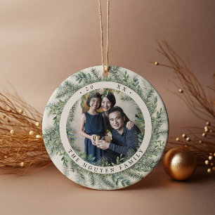 Mountain Pine Personalised Photo Ceramic Tree Decoration
