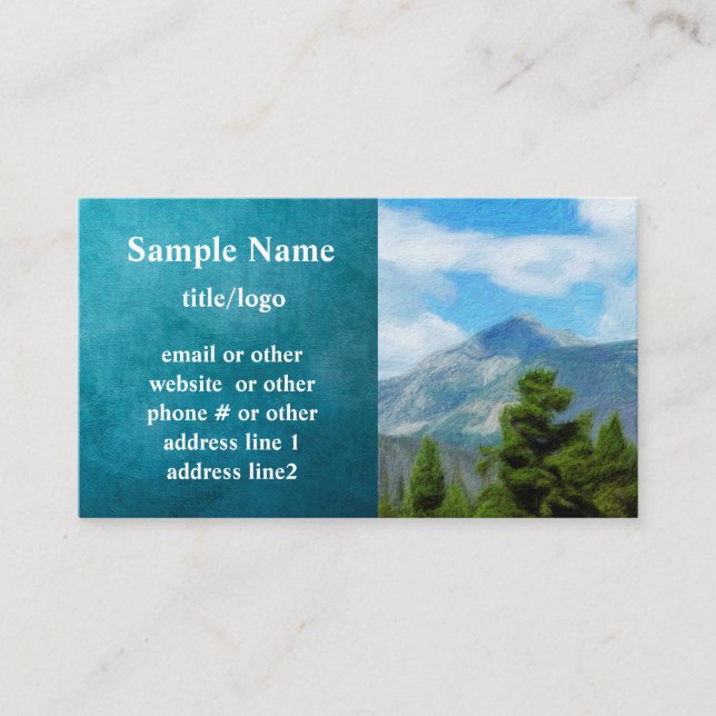 mountain pine trees Colorado nature art custom Business Card (Front)