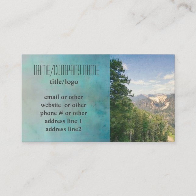 mountain pine trees custom business card photo art (Front)