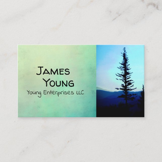 mountain pine trees custom business card photo art (Front)