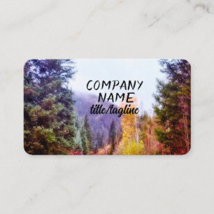 mountain pine trees fall nature art outdoors  business card