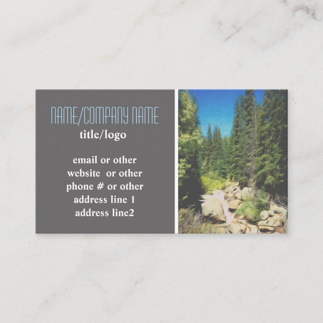 mountain pine trees nature custom business card (Front)
