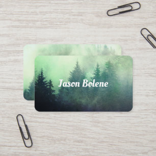 mountain pine trees nature photo art landscape business card