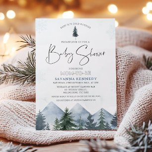 Mountain Pines Baby It's Cold Outside Baby Shower Invitation