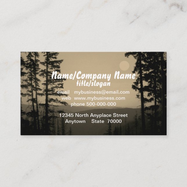 mountain pines business card photography art (Front)