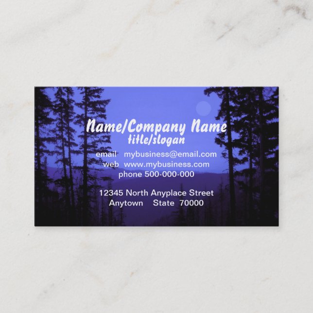 mountain pines business card photography art (Front)