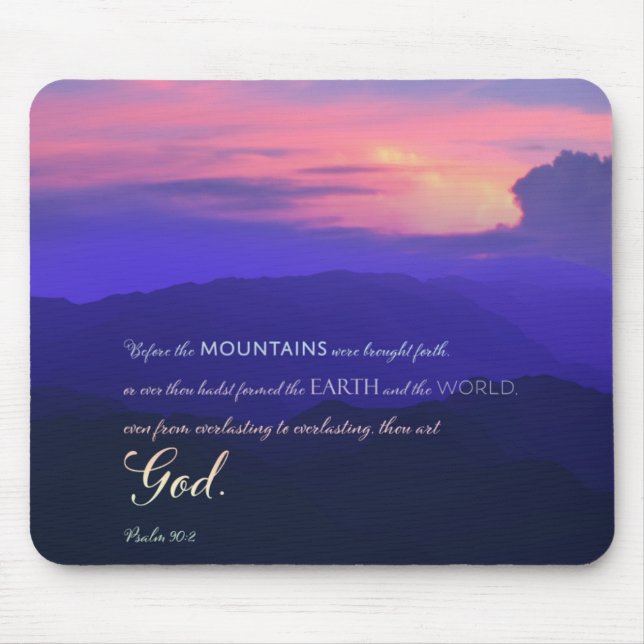 Mountain Pink Sunset Christian Mousepad (Front)