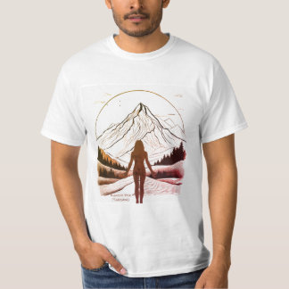 Mountain Pose Yoga Brown Gradient T-Shirt