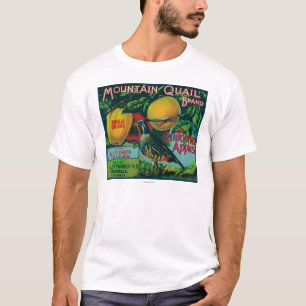 Mountain Quail Apple Crate Label T-Shirt