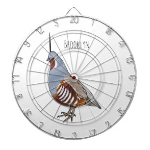 Mountain quail bird cartoon illustration dartboard