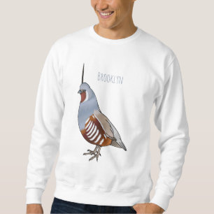 Mountain quail bird cartoon illustration sweatshirt