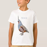 Mountain quail bird cartoon illustration 