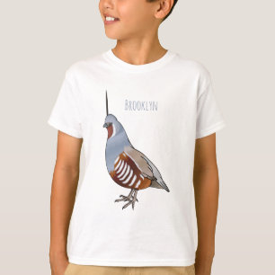 Mountain quail bird cartoon illustration  T-Shirt