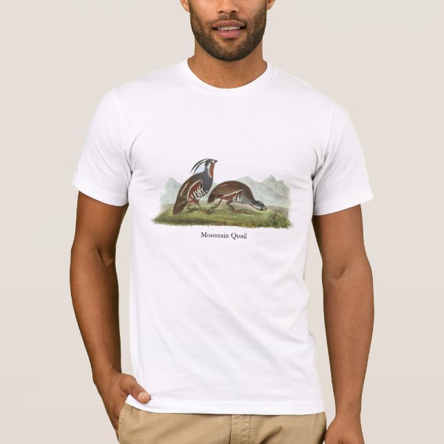 Mountain Quail, John Audubon T-Shirt (Front)