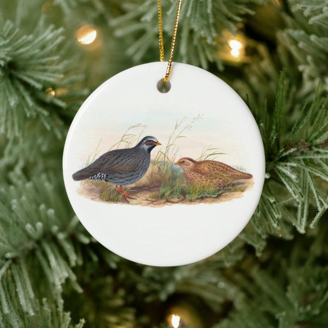 Mountain Quail , Tree Ceramic Tree Decoration (Tree)