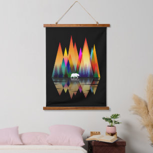 MOUNTAIN RAINBOW BEAR HANGING TAPESTRY