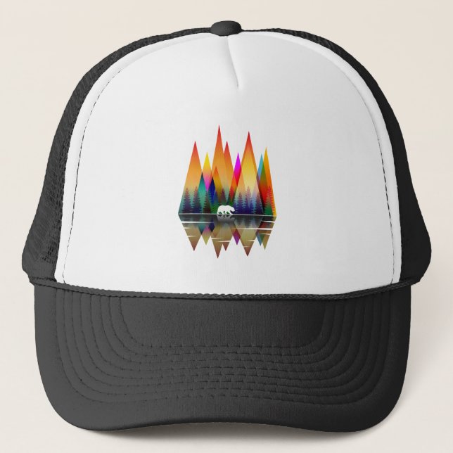 MOUNTAIN RAINBOW BEAR TRUCKER HAT (Front)