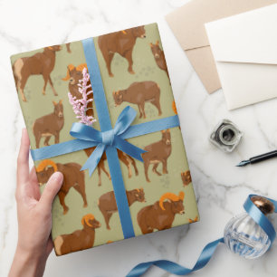 Mountain Rams Pattern with Bighorn Sheep Wild Wrapping Paper
